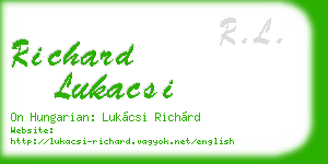 richard lukacsi business card